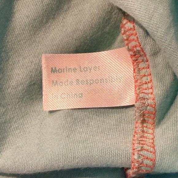 Marine Layer Coral and Blue Ombré Sunset Embroidered Tee Men’s Medium. - Picture 6 of 10